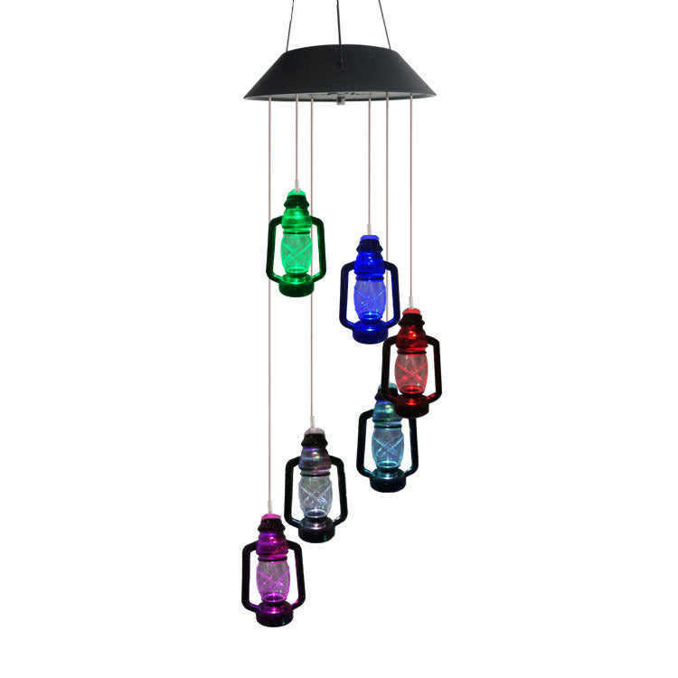 Changing Solar Powered Lanterns Wind Chime Wind Mobile LED Light 1620455357919