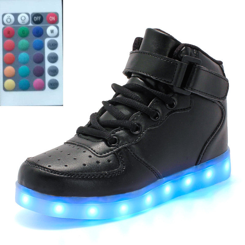High-top LED Luminous Shoes Remote Control Light Shoes Square Ghost Dance Light Shoes Luminous Running Shoes Men And Women Sh