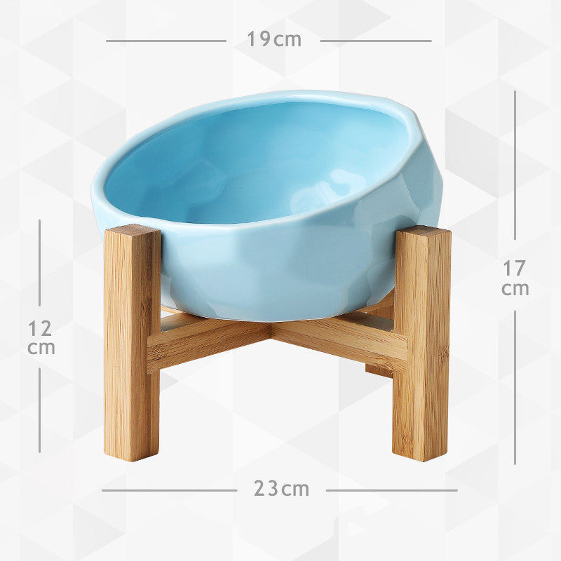 Yuanmiao Cat Bowl Ceramic Cat Food Bowl Protect Cervical Spine Cat Double Bowl Dog Water Bowl Food Bowl Dog Bowl Pet Bowl 162