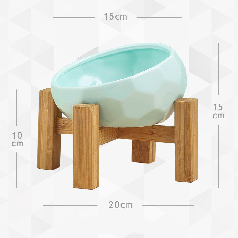 Yuanmiao Cat Bowl Ceramic Cat Food Bowl Protect Cervical Spine Cat Double Bowl Dog Water Bowl Food Bowl Dog Bowl Pet Bowl 162