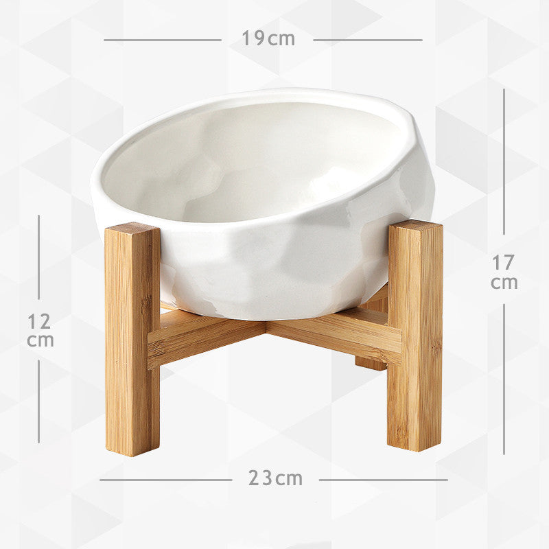 Yuanmiao Cat Bowl Ceramic Cat Food Bowl Protect Cervical Spine Cat Double Bowl Dog Water Bowl Food Bowl Dog Bowl Pet Bowl 162
