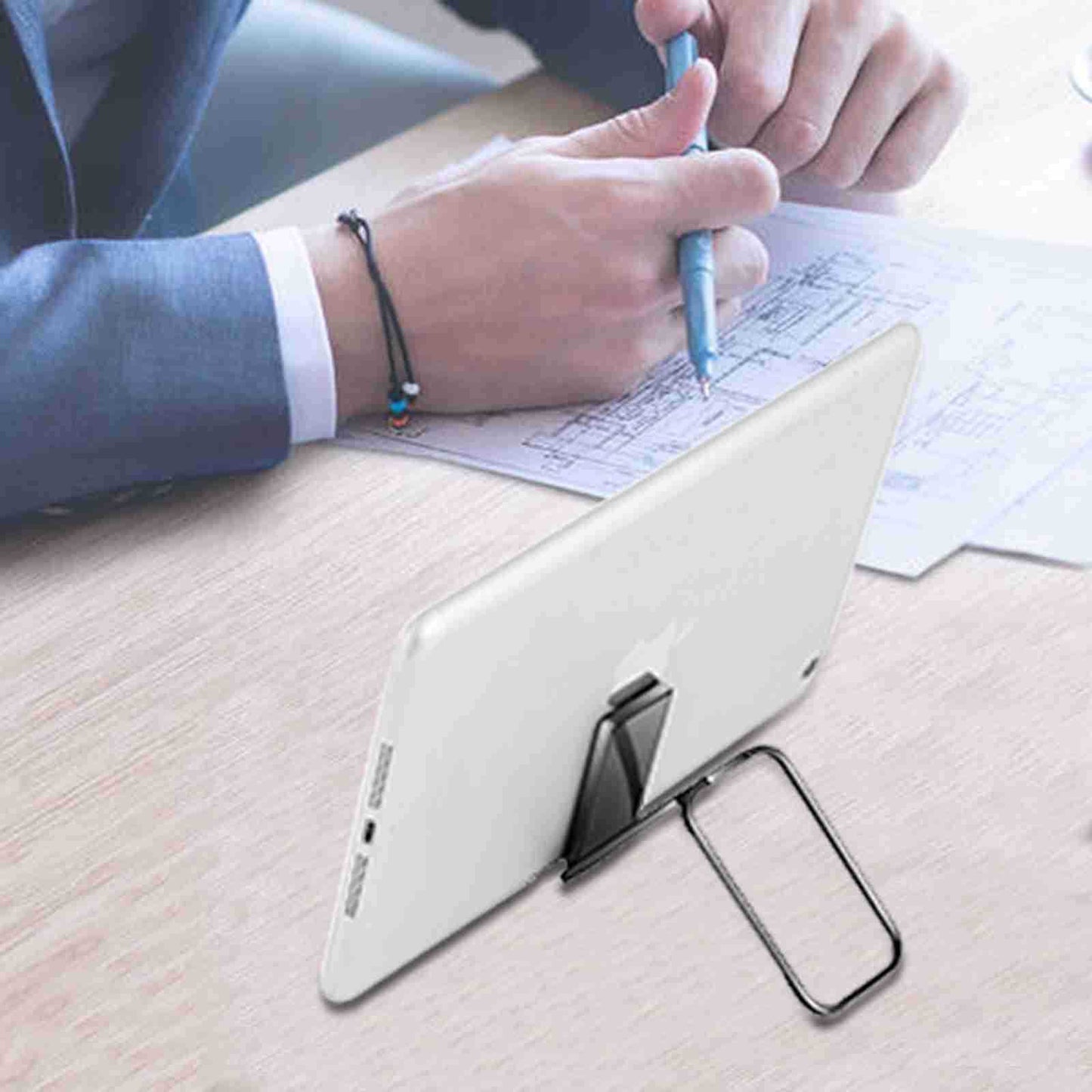 Mobile Phone Bracket Folding Ring Desktop Flat Retractable Magnetic Absorption Vehicle Metal Square Live Broadcasting Bracket - 图片 3
