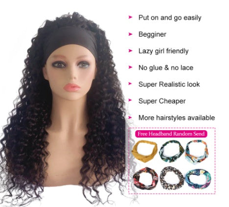 Hair Band Wig Ladies Chemical Fiber Wig 1621561671165
