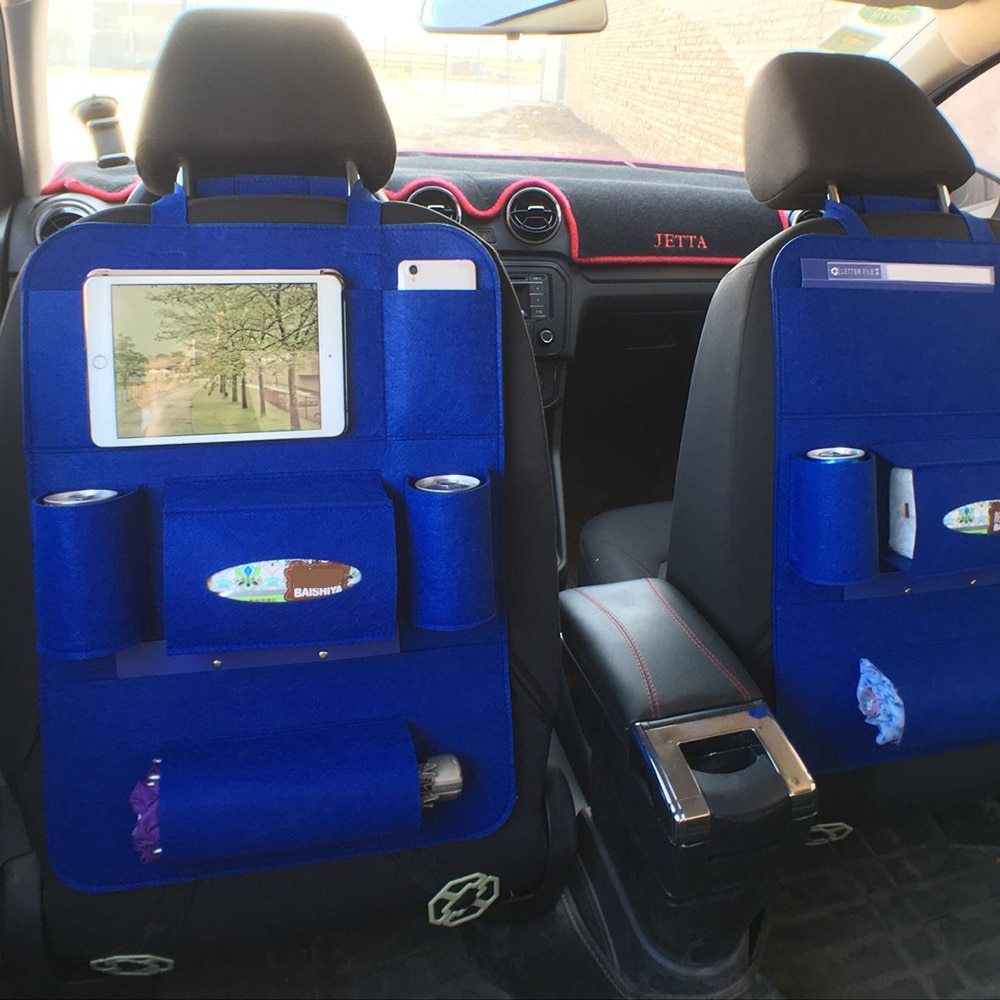 Auto Car Backseat Organizer Car-Styling Holder Multi-Pocket Seat Wool Felt Storage Multifunction Vehicle Accessories Bag 1621