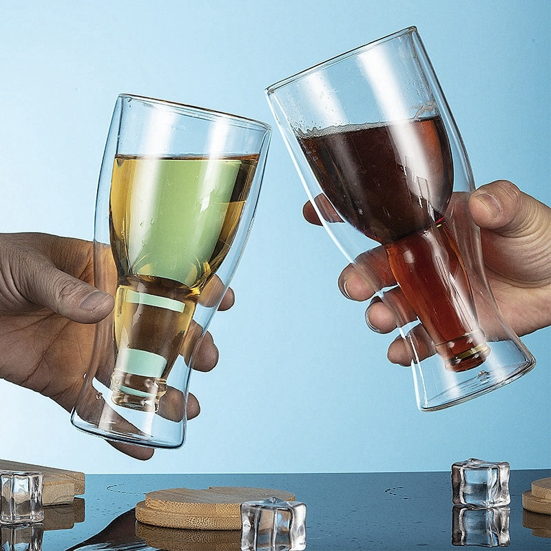 Creative Cocktail Wineglass Mug Double Wall Mugs Beer Wine Glasses Whiskey Champagne Glass 1622098014283