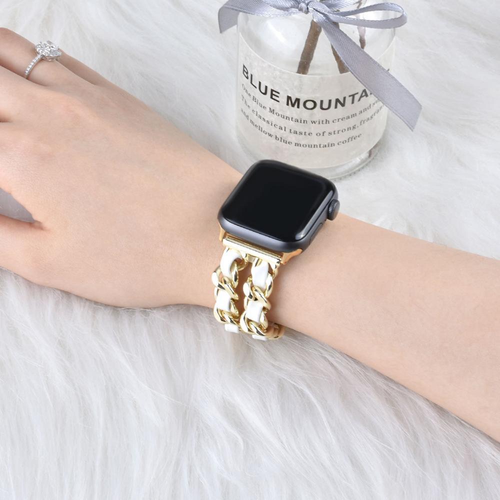 Compatible with Apple, Strap Cuban Link Bracelet IWatch Leather Metal Strap 1622183846439