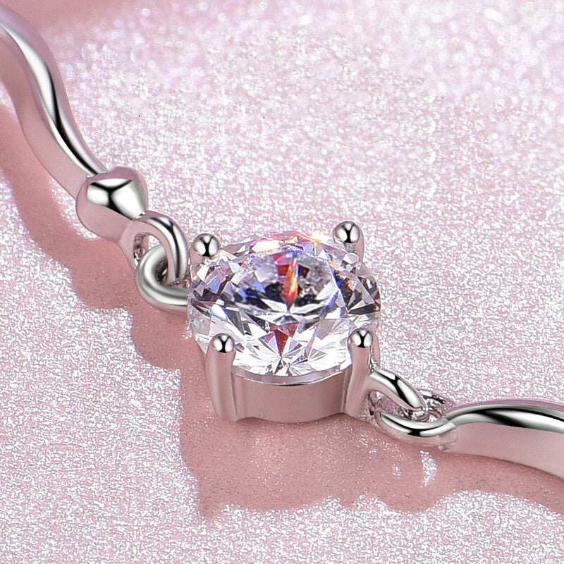 925 Sterling Silver Four-leaf Clover Bracelet - HD Wireless Product #4