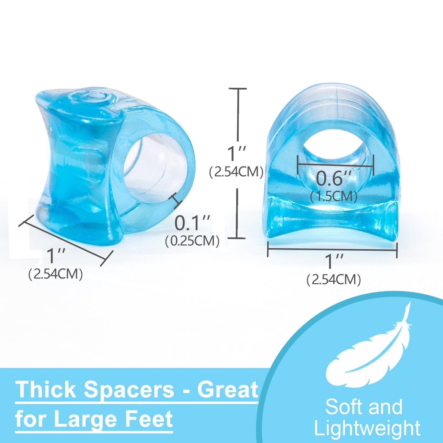 Transparent Blue Toe Separator Pad Hallux Correction Valgus Separator 1622606281370