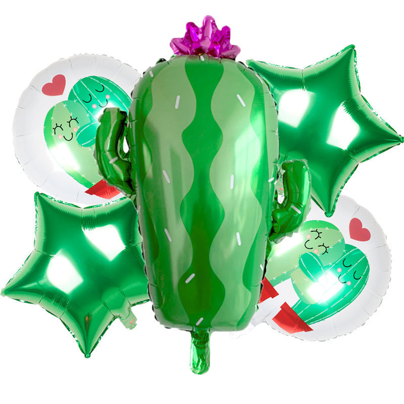Tropical Plant Coconut Tree Cactus Aluminum Foil Balloon Earth Day Green Theme Decoration Supplies Children Birthday Party Gi