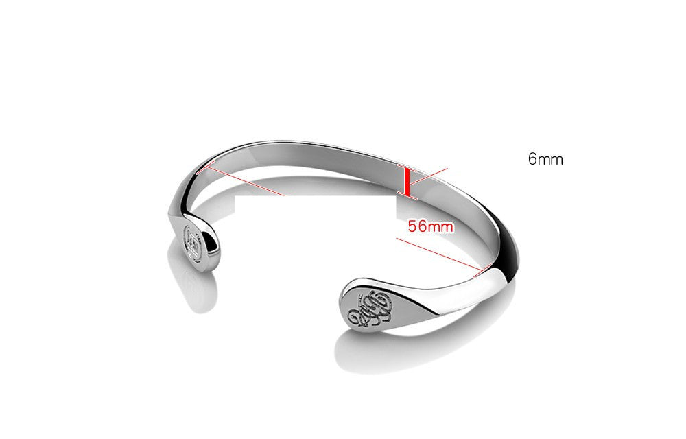 925 Sterling Silver Bracelet Male And Female Students Japanese And Korean Version Of Card SeriesBracelet Simple Edge Silver Bracelet Gift - HD Wireless Product #2