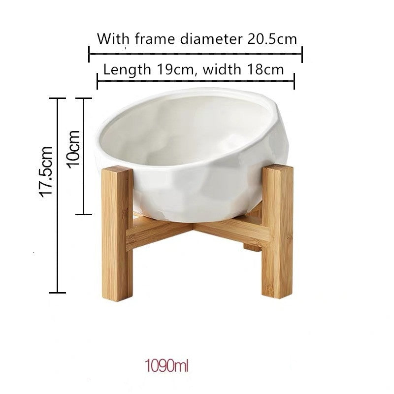 Cat And Dog Rice Bowl Water Bowl Teddy Large Capacity Oblique Mouth Rice Bowl 1623811205755