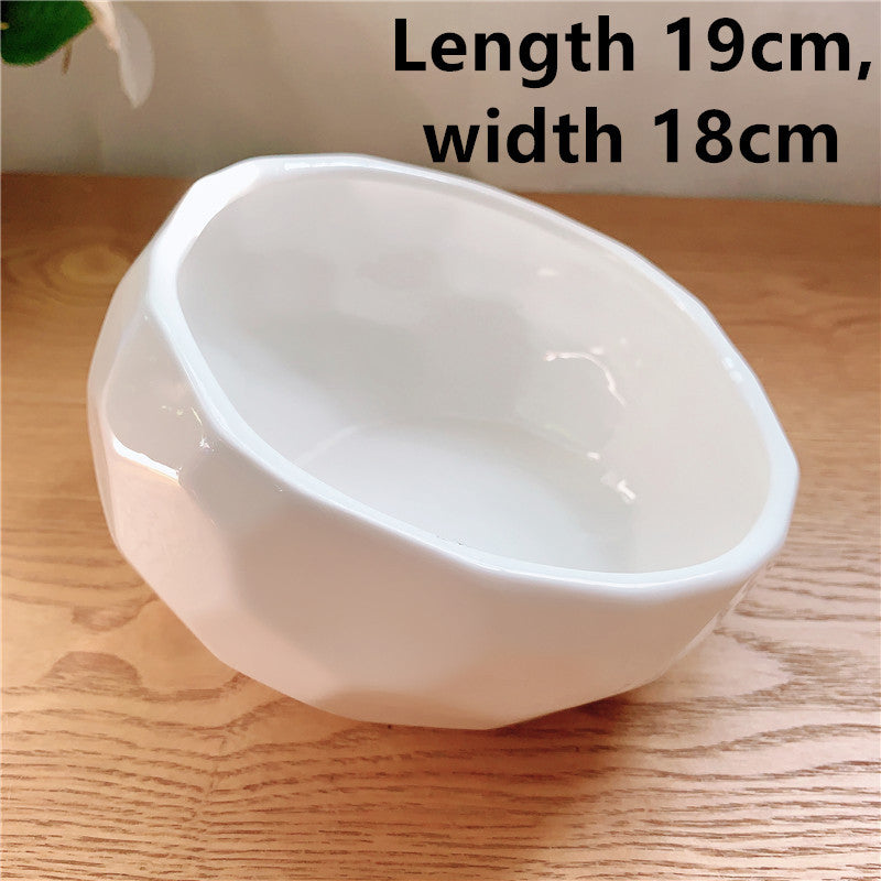 Cat And Dog Rice Bowl Water Bowl Teddy Large Capacity Oblique Mouth Rice Bowl 1623811206066