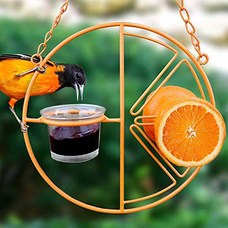 Oriole Bird Feeder Orange Fruit Outdoor Garden Metal Hanging Drinking Grape Jelly Container Farm Hummingbird Automatic Portab