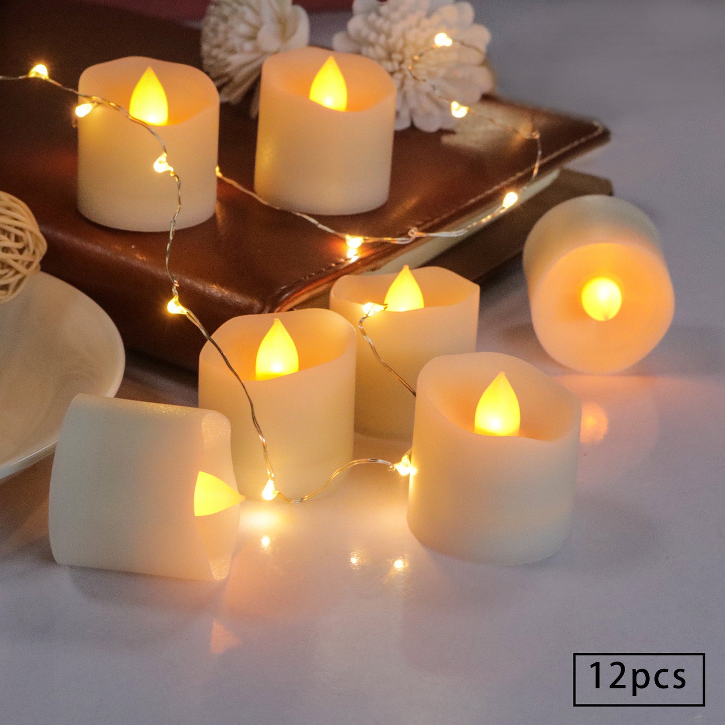 LED Candle Light Warm White Flashing Timed Flameless Candle 1623833868098