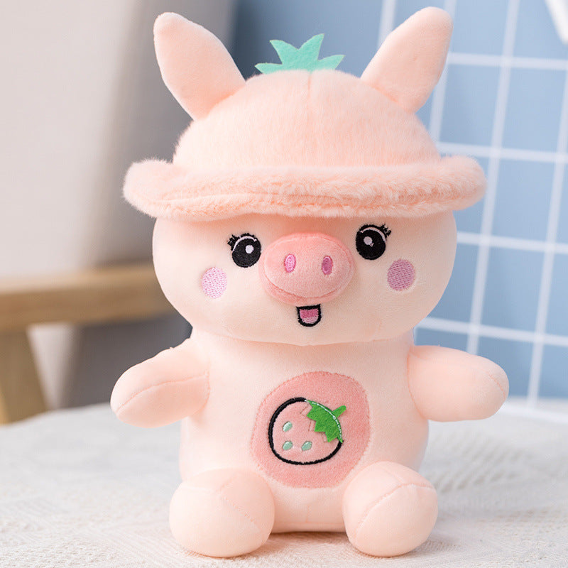 Cute Strawberry Pig Doll Pillow Cartoon Plush Toy 1623894897464