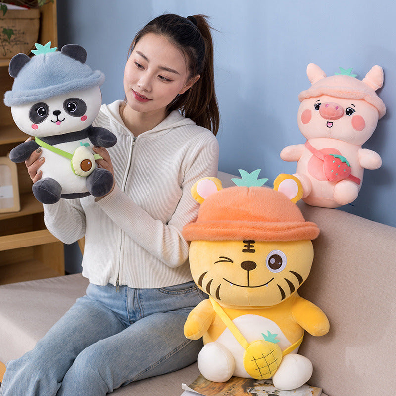 Cute Strawberry Pig Doll Pillow Cartoon Plush Toy 1623894897466