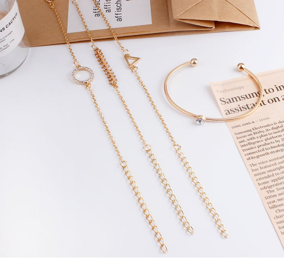Multi-layer Triangular Water Drop Drill Bracelet 163426130603