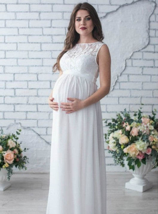 Lace Sleeveless Maternity Dress 1658511322436