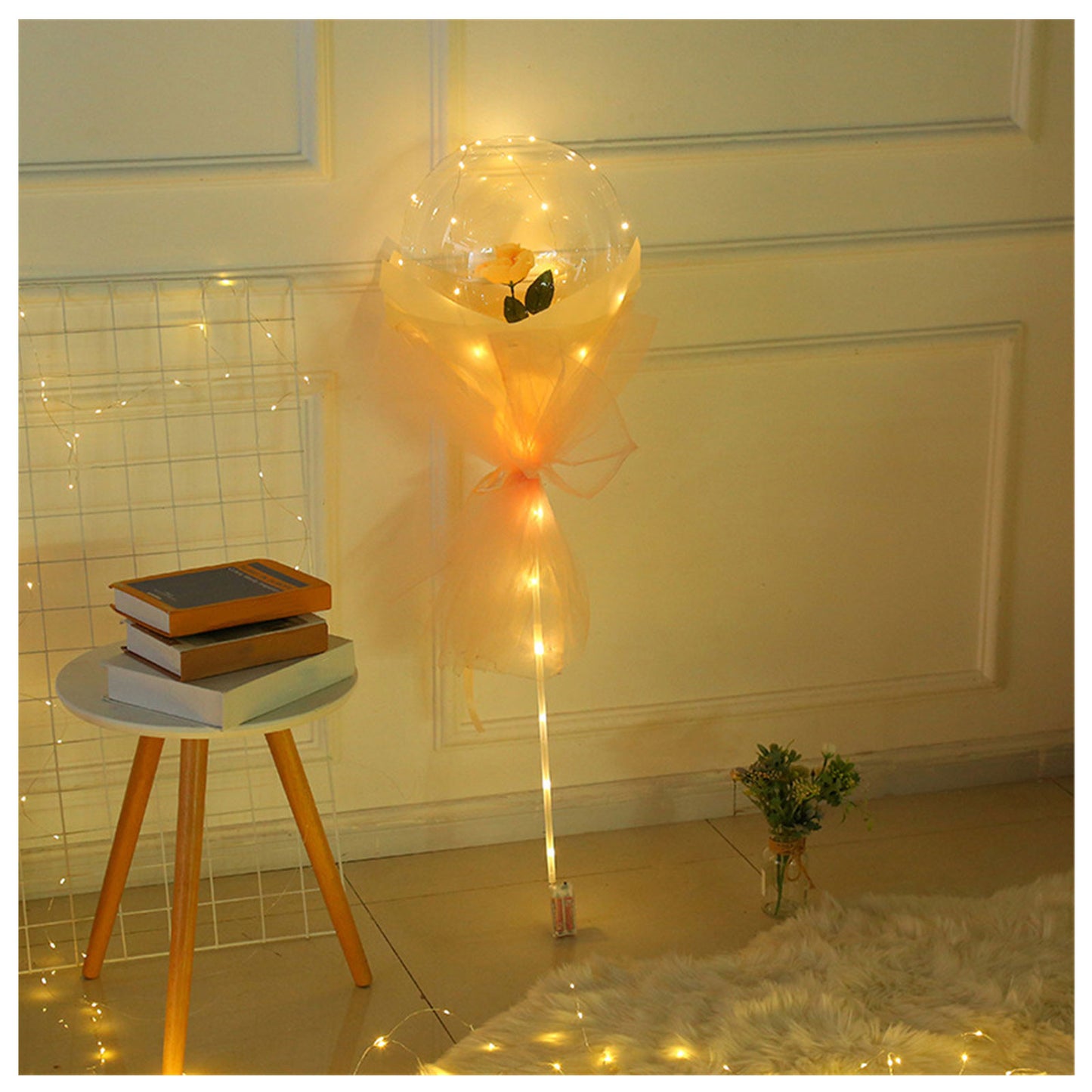 LED Luminous Balloon Rose Bouquet Transparent Bobo Ball Rose 1669757882367