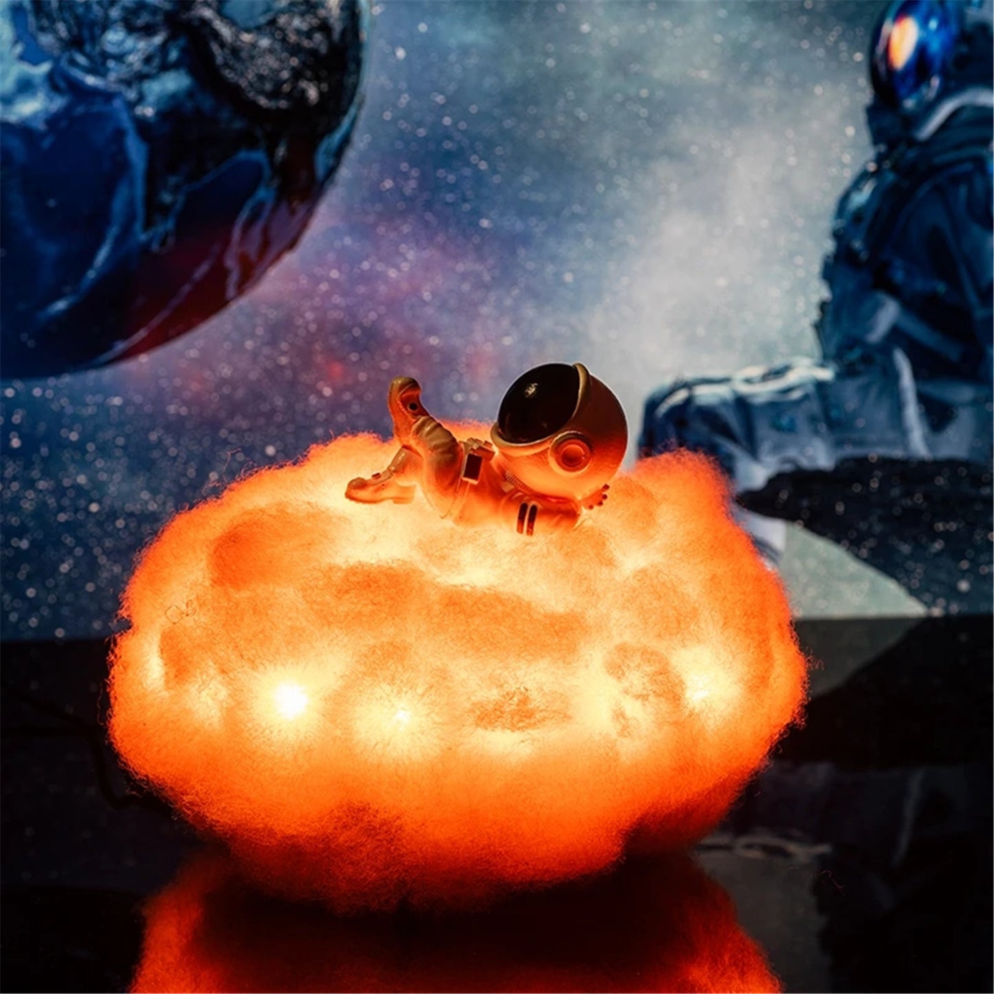 LED Colorful Clouds Astronaut Lamp With Rainbow Effect As Children's Night Light Creative Gift 1687182207177