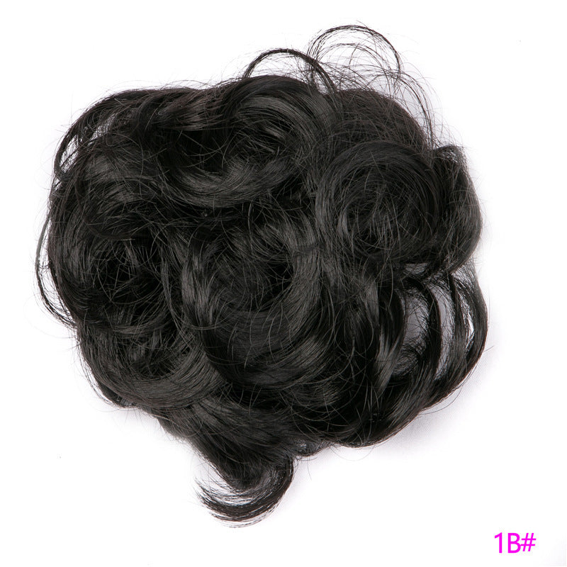Europe, Japan, and South Korea popular hair bun fluffy natural drawstring curly hair ball head hair ring hair set female hair
