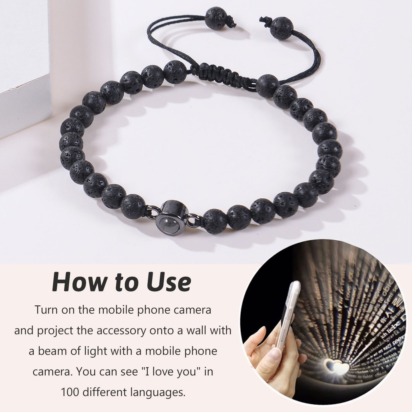 100 Languages Projection Bracelet Frosted - HD Wireless Product #3