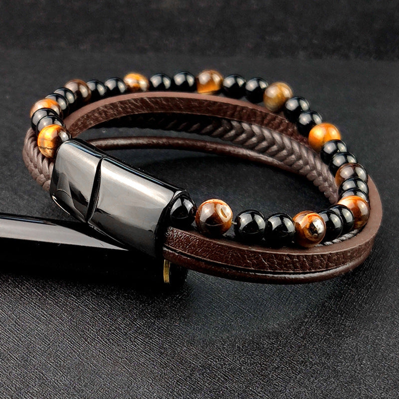 Multi-layer Bracelet Stainless Steel Magnet Wristband 1710127919625539584