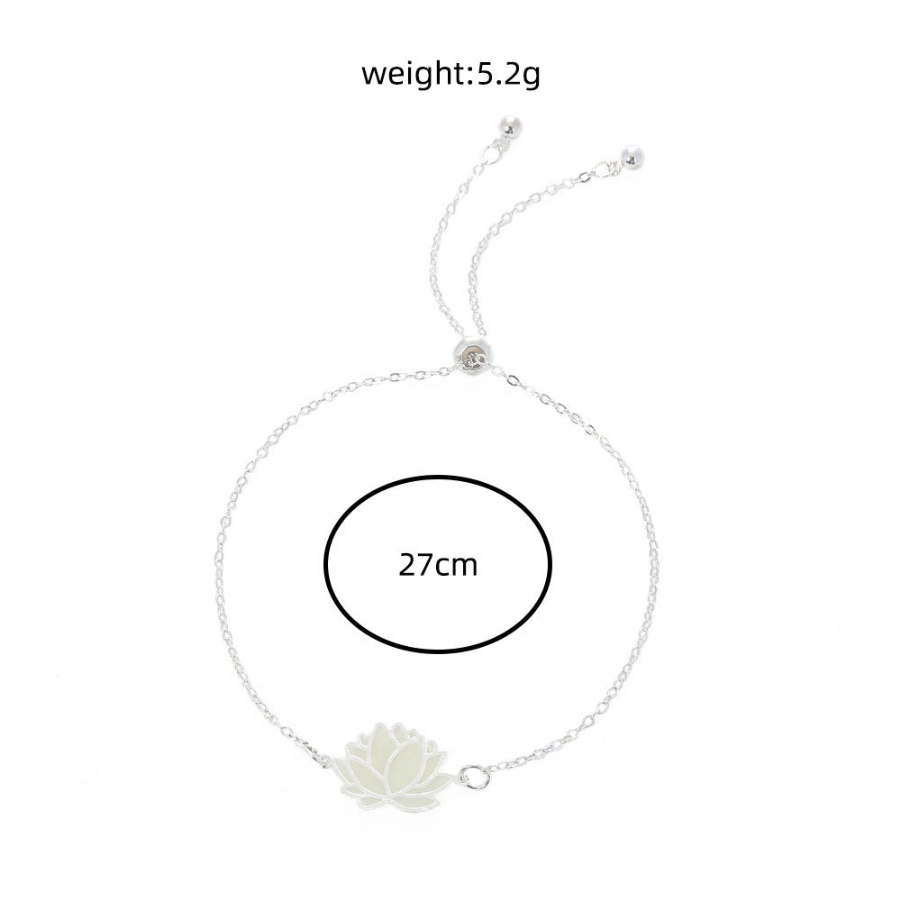 Fashion Personality Luminous Glow Lotus Pull Bracelet 1721749444086599680
