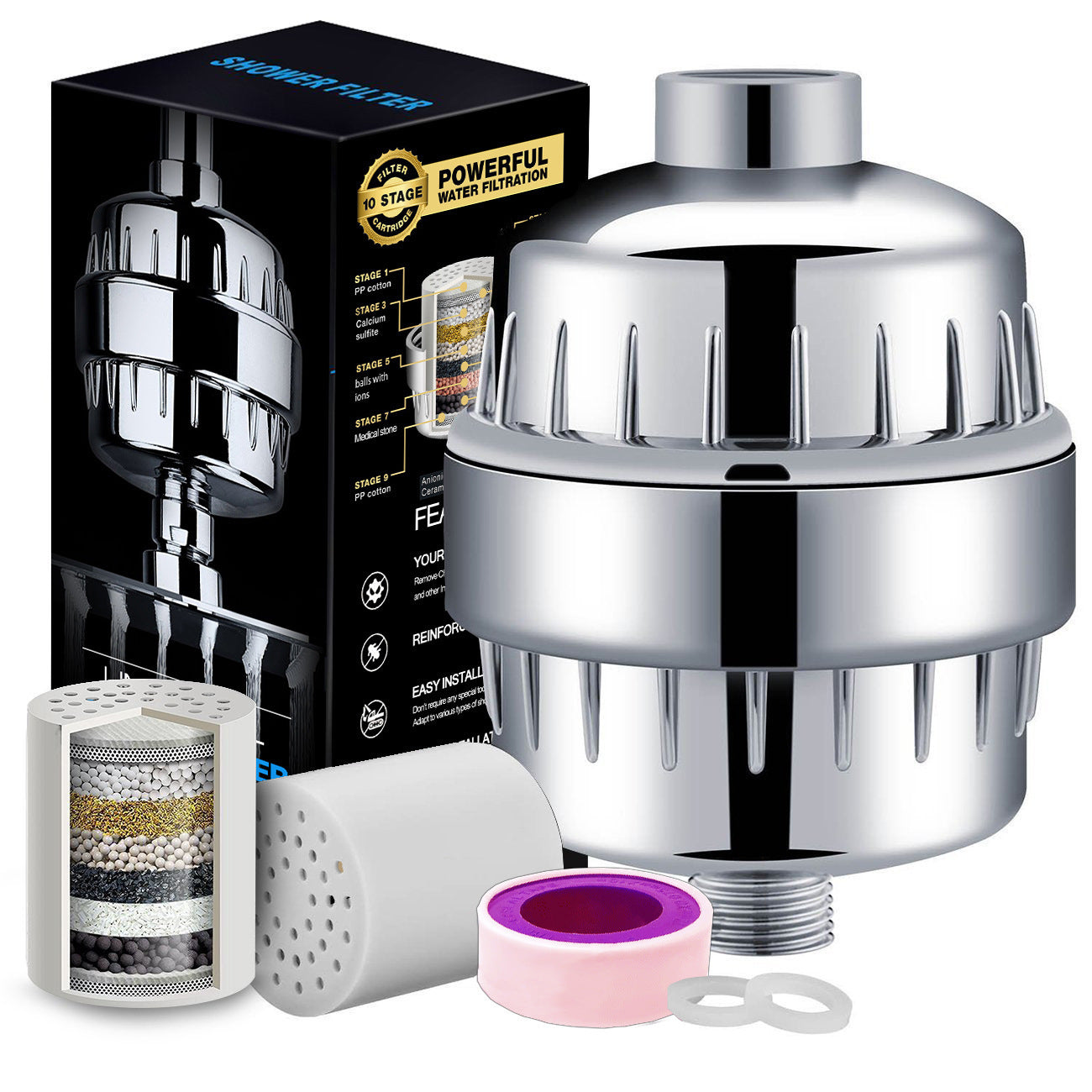 Cross-border Supply 10-16 Layers Bathing Machine Shower Water Purifier Shower Filter Shower Filter Filter Element 17279931331