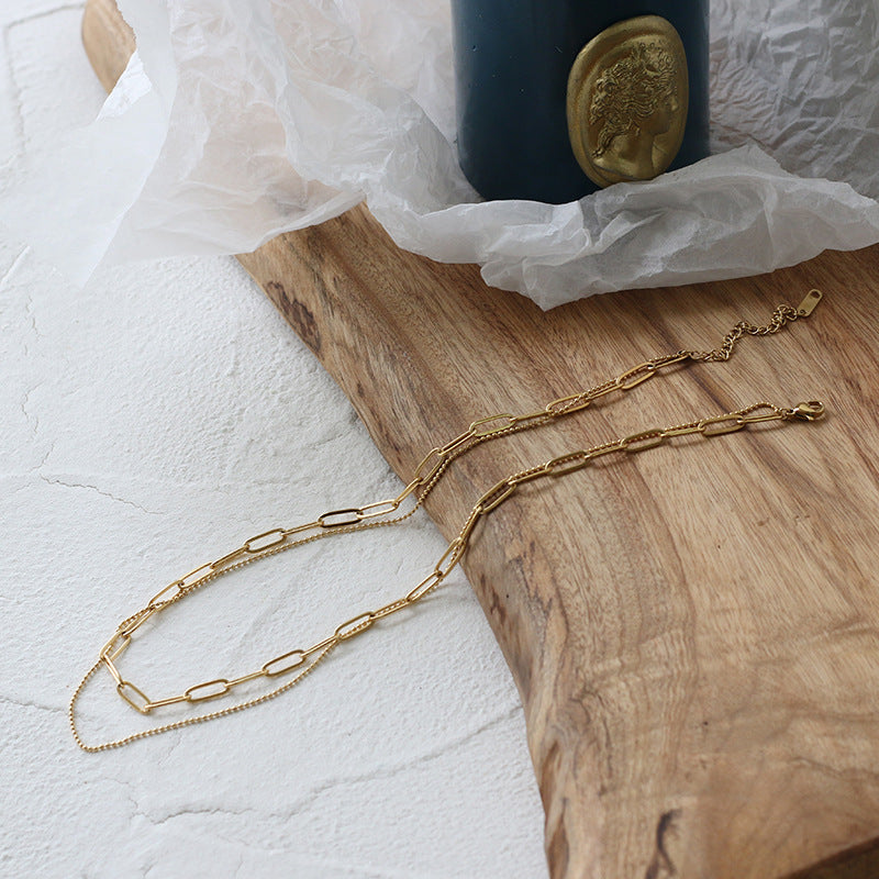 Chain double set chain necklace clavicle chain 173216938183