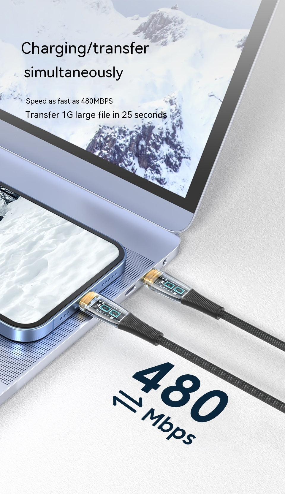 Low Temperature Fast Charging Transparent Data Cable - 图片 9