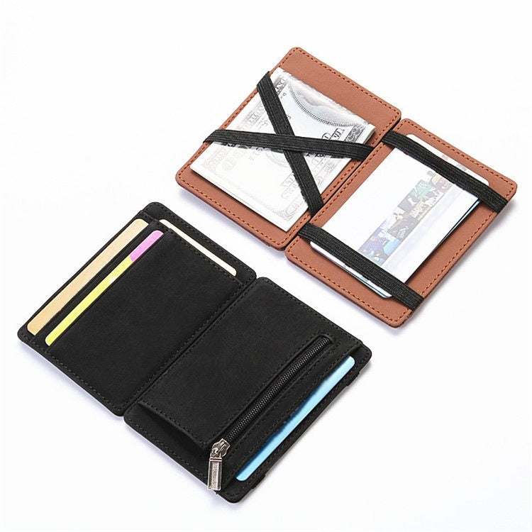 PU Creative Magic Wallet Flip Card Holder Men's Lady's Wallet Zipper Coin Purse Short 1737009072680603648