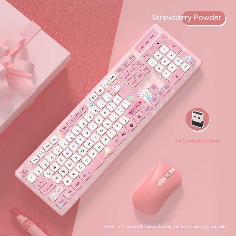 Milk Tea Rabbit Cute Chocolate Wired Keyboard - 图片 20