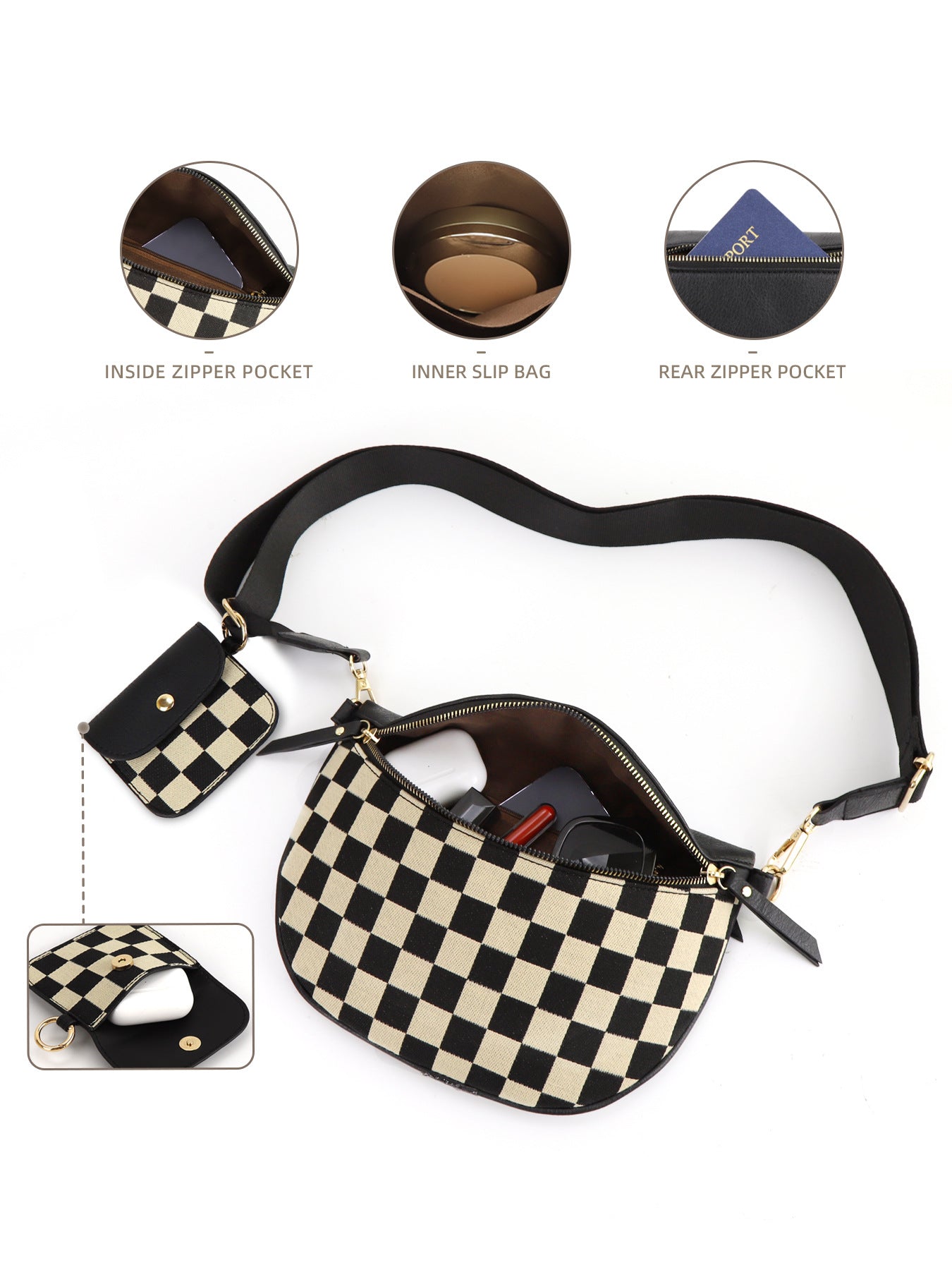 Plaid Waist Trendy All-match Messenger Bag