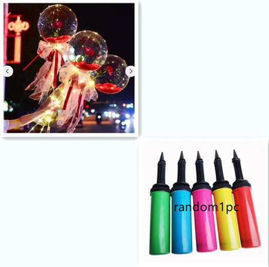 LED Luminous Balloon Rose Bouquet Transparent Bobo Ball Rose 1747074302453
