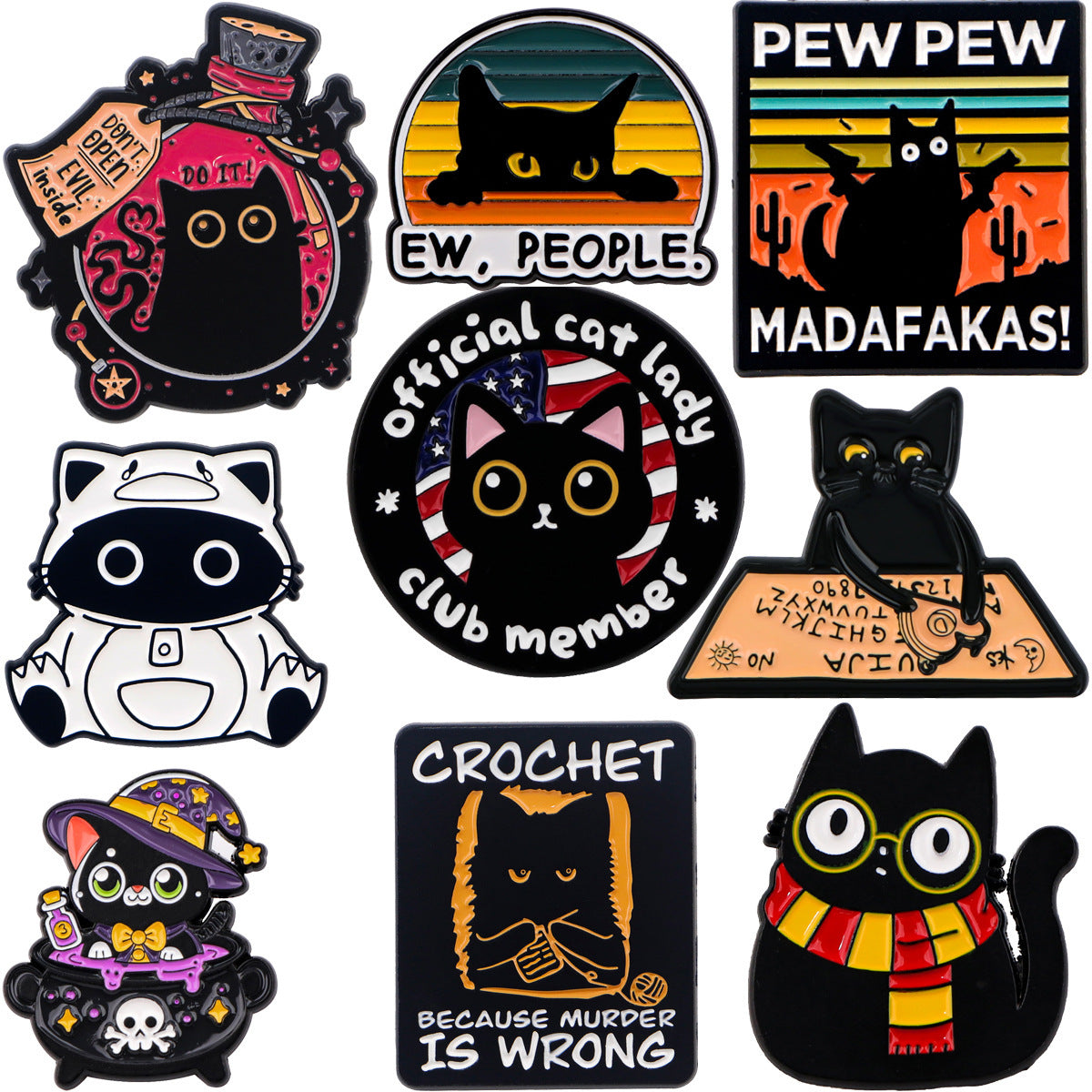 Creative Cartoon Cute Black Cat Alloy Brooch 1748023c cd3a 4f87 a415 997cb2471522