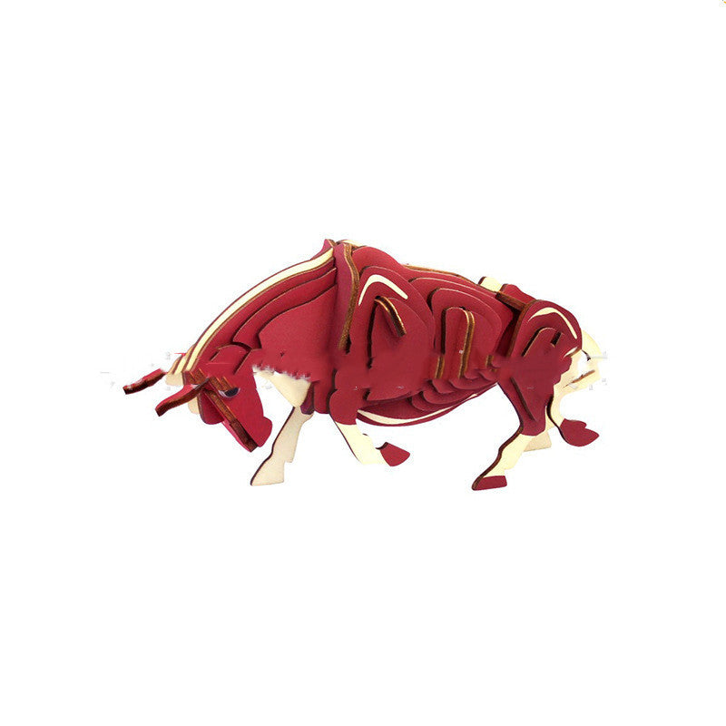 Rex Wooden 3D Puzzle Model Laser DIY Children's Puzzle Simulation Dinosaur Toys 1760909201262