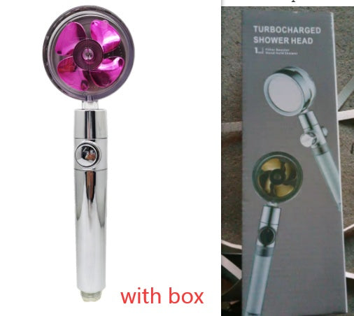 Shower Head Water Saving Flow 360 Degrees Rotating With Small Fan ABS Rain High Pressure Spray Nozzle Bathroom Accessories 17