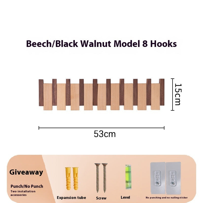 Clothes Hook Wall-mounted Entrance Hallway Hanger Punch-free Solid Wood Creative Keys Clothes 177a5a63 543c 4695 9010 eeedf2a