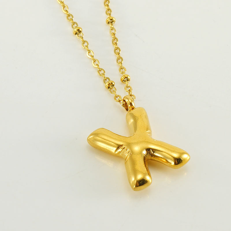 Women's Fashion Bubble Letter Pendant Letter Necklace 1783d2f4 81fd 45c4 b374 348197dffeaf