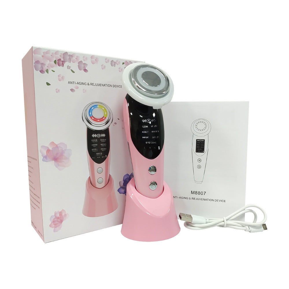 7-in-1 Facial Massager EMS Micro-current Color Light Vibration LED Beauty Purifying Introducer Skin Care Beauty Device - HD Wireless Product #8
