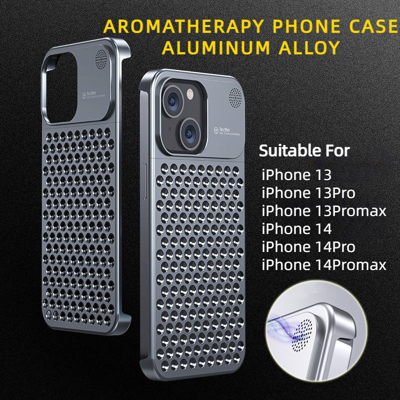 Aluminum Alloy Phone Case For 14 13 Pro Max Plus Hollow Heat Dissipation Anti-fall Full Body Shockproof Phone Cove 1838d1dd 2