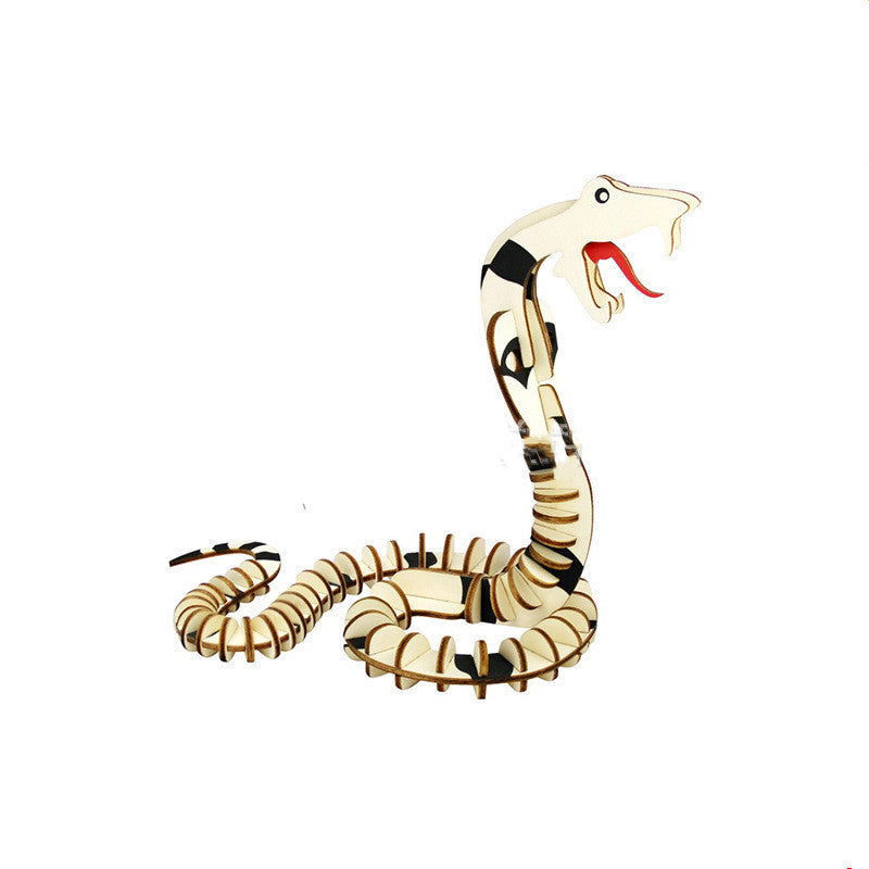 Rex Wooden 3D Puzzle Model Laser DIY Children's Puzzle Simulation Dinosaur Toys 1845596428245