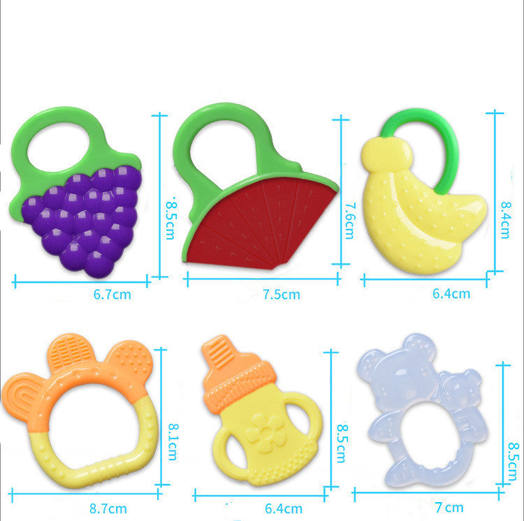 Toddlers Infants Baby Teething Toy Soft Silicone Fruit Teether Holder 185204016962