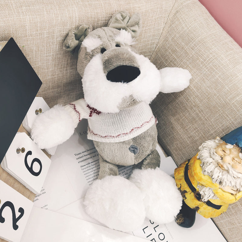 Schnauzer doll cute ins plush toy puppy husky doll 1875143871174
