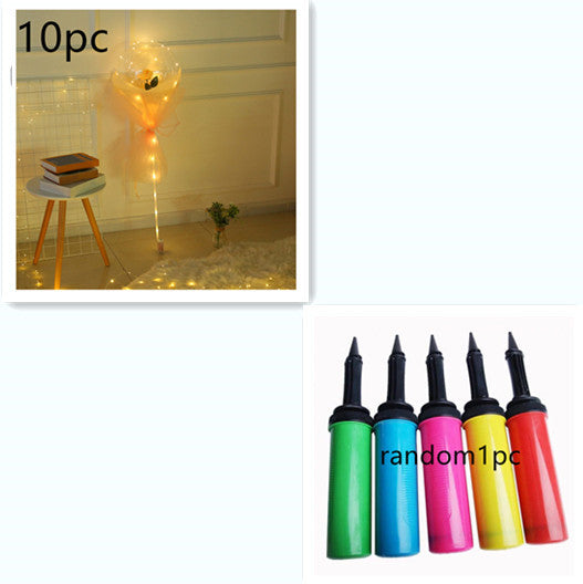 LED Luminous Balloon Rose Bouquet Transparent Bobo Ball Rose 1888184510737