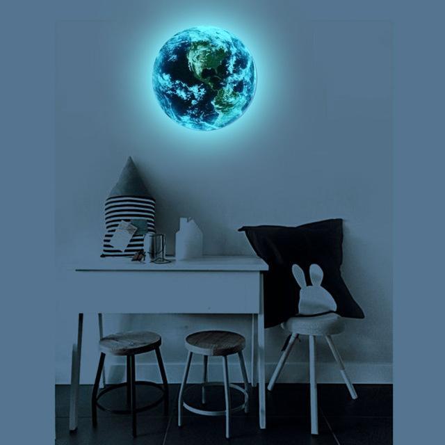 Glow In The Dark 3D Earth Wall Sticker FREE GLOBAL SHIPPING 1931147762883