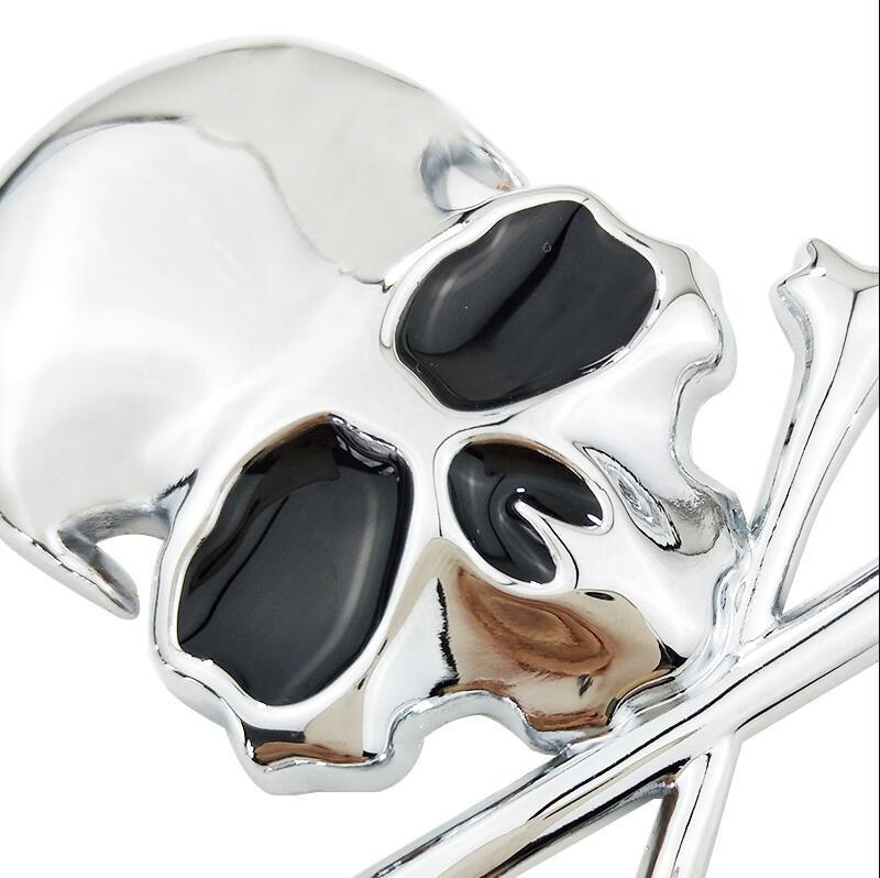 3d metal alloy zinc skull skeleton bones car truck bike stickers labels emblem sign car styling jewelry intimate accessories - HD Wireless Product #2