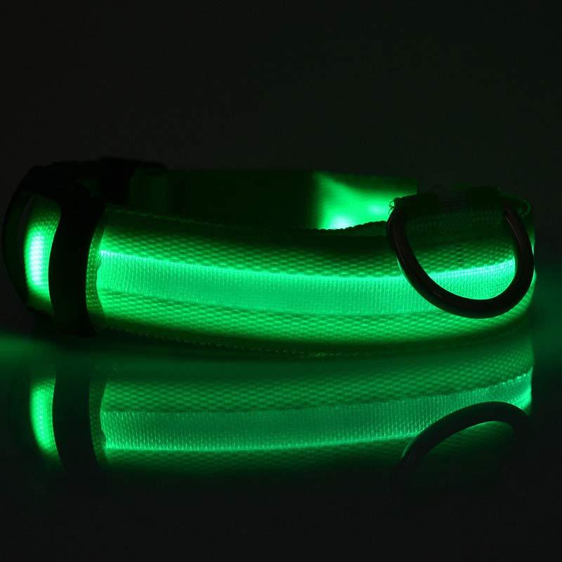 Nylon LED Pet Dog Luminous Collar Night Safety Flashing Glow in Dark Dog Cat Leash Adjustable Pet Supplies 199257460775