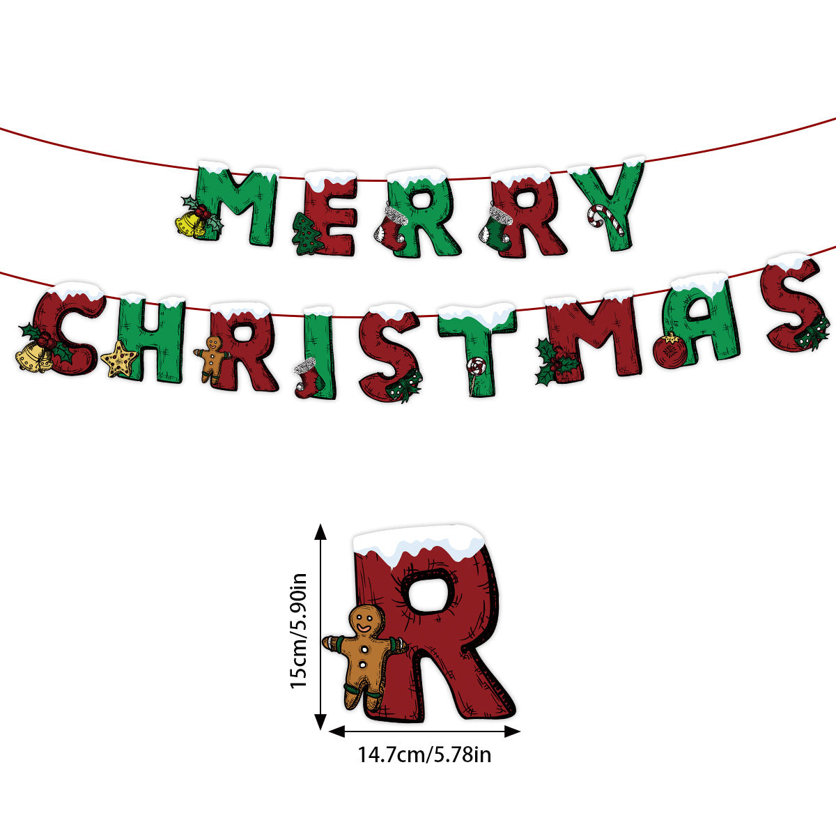 Christmas Party Hanging Flag Santa Claus Snowflake Elk 1a249012 1bfa 480e a2cb eecfb4ad0bec